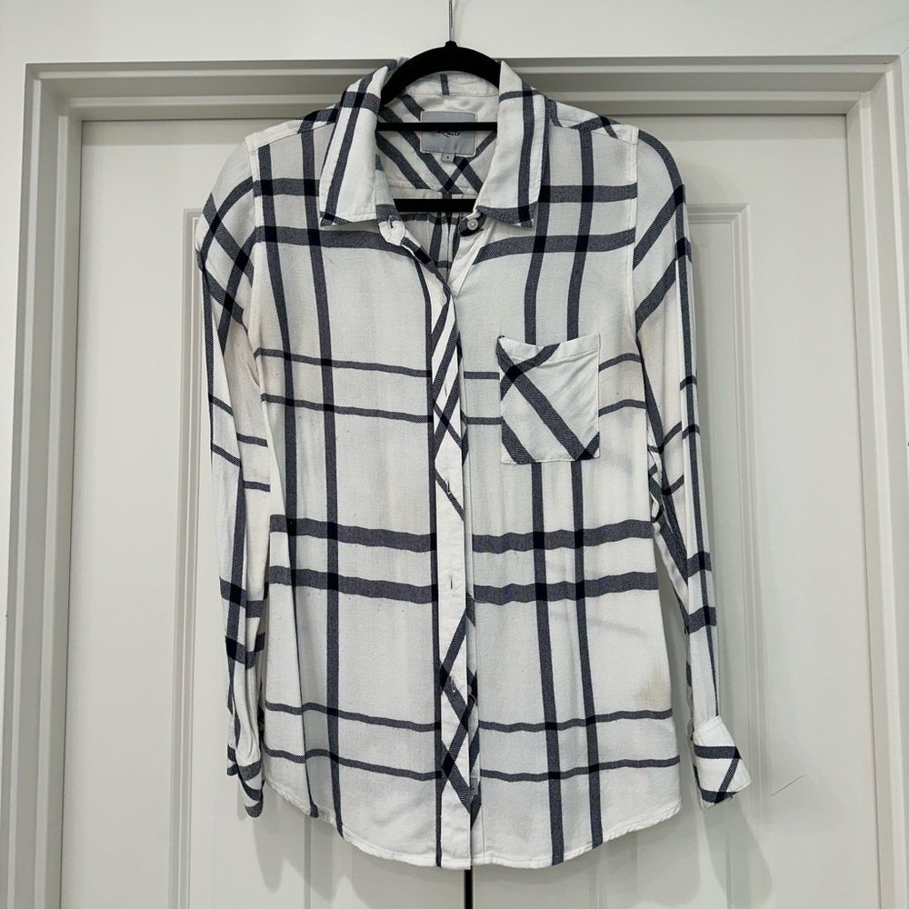 Rails Hunter Shirt, Black & White, Size Small